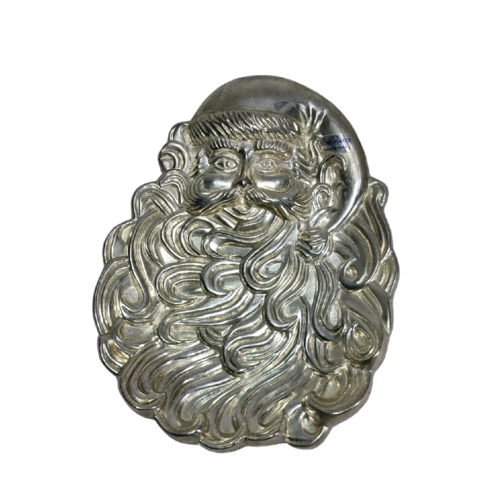 Vintage International Silver Co. Santa Clause Silver Plated Candy Dish Tray 8" - Picture 8 of 9